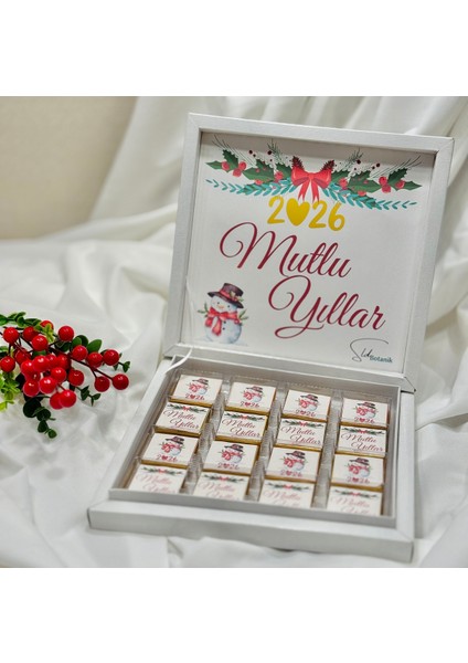 Altın Renkli Yılbaşı Çikolatası, Süslemeli, 16'lı Kutuda, Tatlı Hediye indirimleri