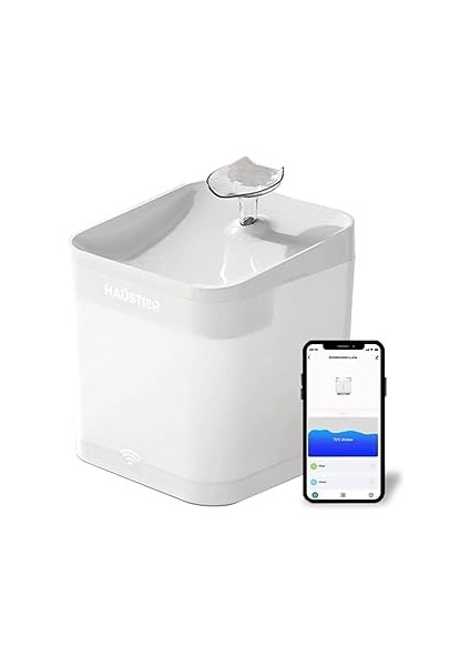 Haustier WF004 Akıllı Kedi Köpek Su Sebili Su Şelalesi Su Pınarı, Uv Su Filtrelemeli - Wifi -