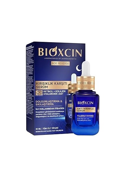 Bioxcin Age Reverse Kırışıklık Karşıtı Serum 30 ml - Retinol, Kolajen Dolgunluk, Sıkılık