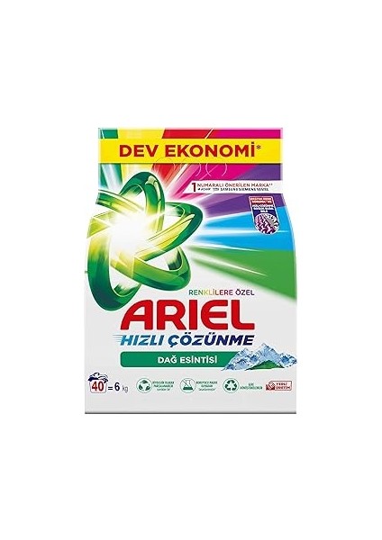 Dağ Esintisi Renklilere Özel 6 kg Hızlı Çözünme Toz Çamaşır Deterjanı