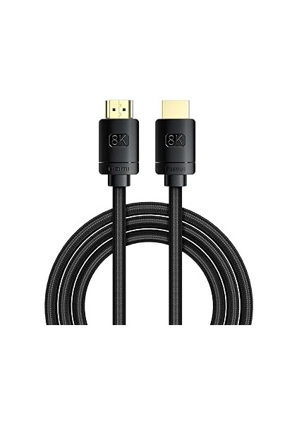 High Definition Serisi HDMI 8k To HDMI 8k Görüntü Aktarma Kablosu, 2m, Siyah