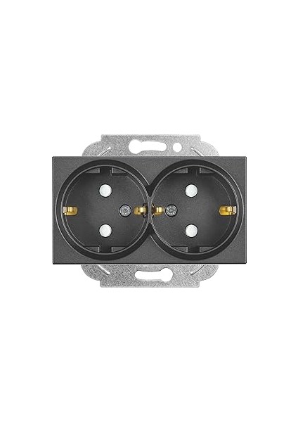 Viko Novella/trenda Füme Ikili Topraklı Priz Çarpma Karşıtı Mekanizma ve Düğme/kapak Vakumlu Paket