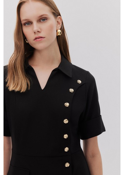 Önü Çakma Detaylı Manşetli Elbise fiyatları