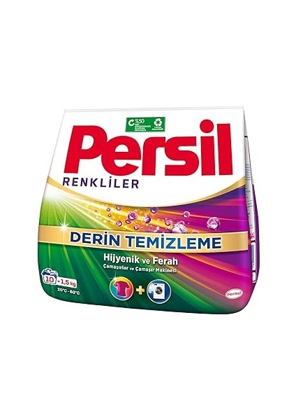 Toz Çamaşır Deterjanı 1,5 kg 10 Yıkama Renkli, Renkliler 1.5kg