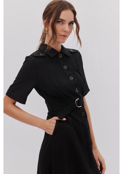 Apoletli Kemer Detaylı Elbise fiyatları