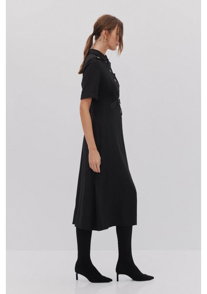 Apoletli Kemer Detaylı Elbise modelleri