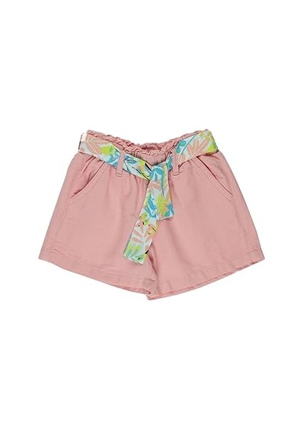 Kız Çocuk Kemeri Desenli Şort