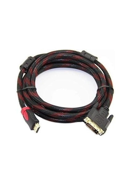 Ancheyn HDMI To DVI 24+1 Çevirici Dönüştürücü Örgülü Monitör Kablosu 1.5m 4600