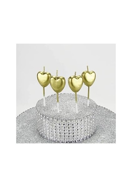 Parti̇ Vi̇tri̇ni̇ Renk Kalp Mumlar 4 Adet