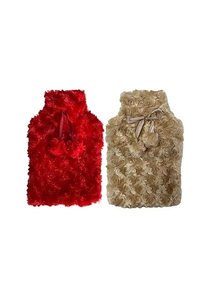 Sicak Su Torbasi 2 Adet Ponponlu Termofor 26X17X2CM 1 Li̇tre