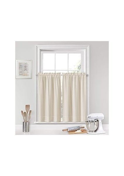 Vue Kingsbury Küçük Panel Katları Gizlilik Pencere Işleme Çifti Banyo, Oturma Odası, 132 cm x 114 C