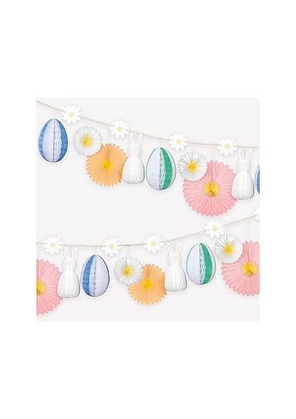 Meri Meri - Honeycomb Easter Bunny Garland - Petekli Paskalya Tavşan Asılan Süs