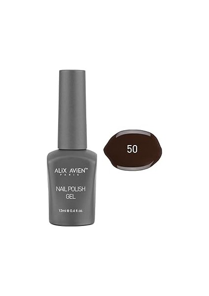 Alix Avien Kahverengi Kalıcı Oje 50-Yoğun Renk Veren Oje 12 Ml-Nail Uv Gel Polish 50