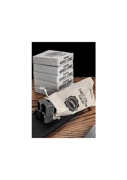 Hediyesepeti 5 Adet 12'li Doğal Mermer Viski Soğutma Taşı (60 Adet Viski Taşı)