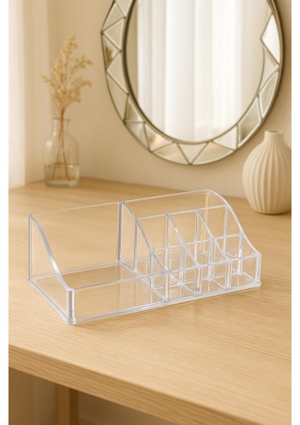 Şeffaf Piramit Makyaj Organizeri Düzenleyici 9×17×6 cm fiyatları