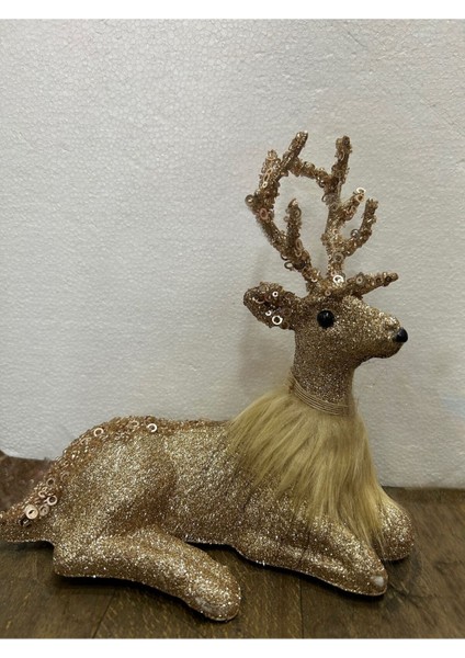 Parlak 22X22 Geyik Yılbaşı Süsü, Dekoratif ve Şık Tasarım