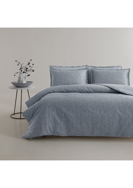 Paisley Saten Çift Kişilik Nevresim Takımı - Indigo fiyatları