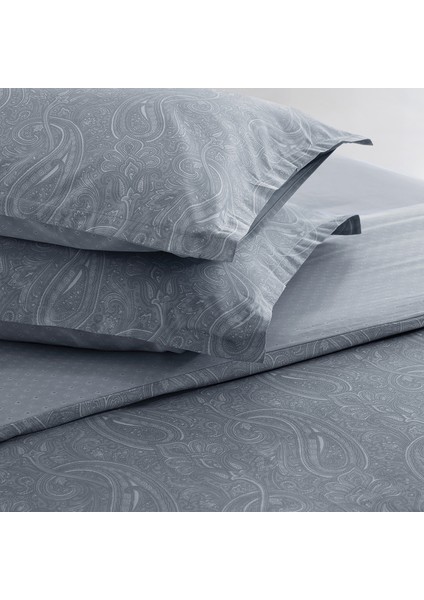 Paisley Saten Çift Kişilik Nevresim Takımı - Indigo modelleri