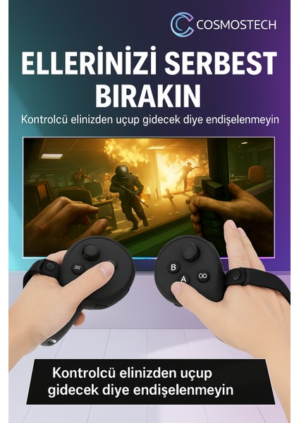 Quest 3 Uyumlu Silikon Koruma Seti – Kumanda Gripleri + Ön Kasa Kapak + Yüz Koruma Aksesuar Seti (Quest 3s Uyumlu Değildir – Siyah)