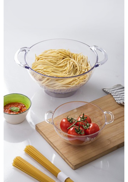 Akrilik Şeffaf 2 Li Süzgeç Seti ( Makarna & Pirinç Süzgeci ) fiyatları