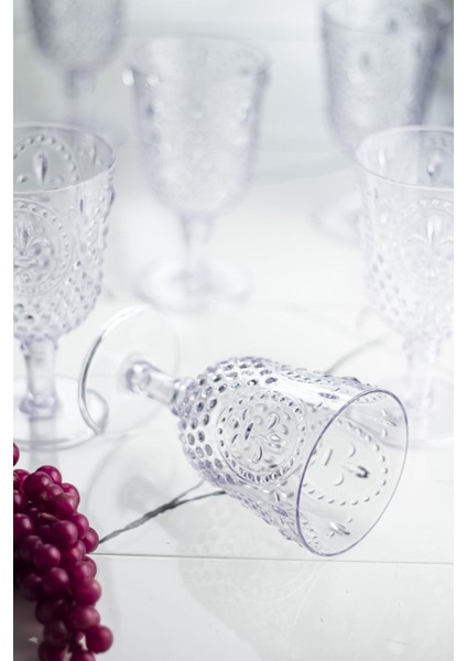 Akrilik Şeffaf 6'lı Kadeh & Su Meşrubat Kahve Yanı Bardağı 450 ml ( Cam Değildir ) modelleri