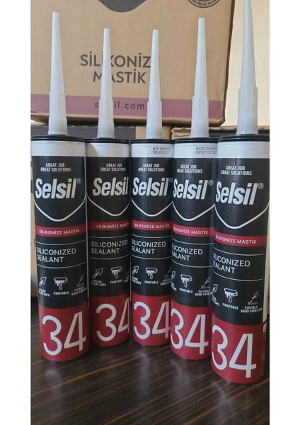 “5’li Paket Beyaz Silikonize Mastik – Dayanıklı ve Esnek Sızdırmazlık Çözümü”