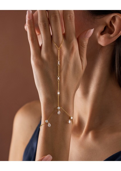 925 Ayar Gümüş Altın Renkli Damla Taşlı Şahmeran –silveria Jewels modelleri