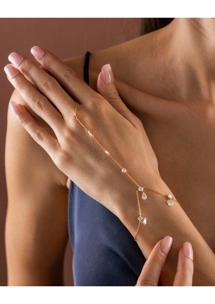 925 Ayar Gümüş Altın Renkli Damla Taşlı Şahmeran –silveria Jewels indirimleri