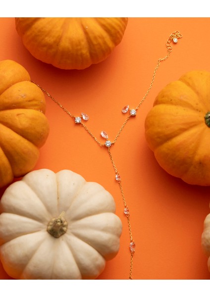 925 Ayar Gümüş Altın Renkli Damla Taşlı Şahmeran –silveria Jewels