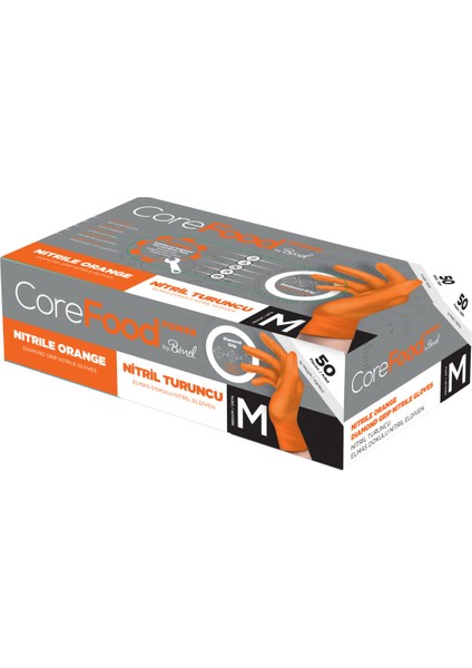 Nitril Turuncu Power Pudrasız Muayene Eldiveni M - 5 Paket 50 Li fiyatları