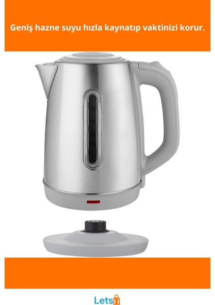 1800W Paslanmaz Çelik Kettle 1.8 Litre Kapasite fiyatları