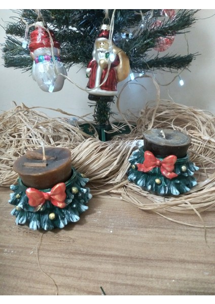 Şık Yeşil Dekoratif Mumluk Seti, 2 Adet, Evinizin Atmosferini Güzelleştirir