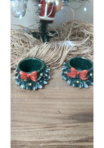 Şık Yeşil Dekoratif Mumluk Seti, 2 Adet, Evinizin Atmosferini Güzelleştirir fırsatları