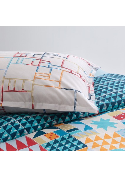 Patchwork Ranforce Tek Kişilik Nevresim Takımı - Mavi modelleri