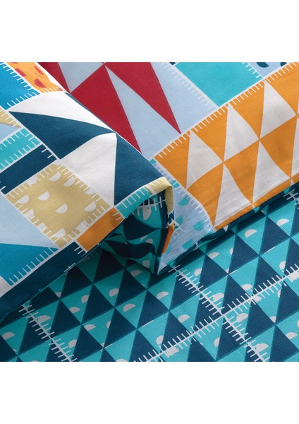 Patchwork Ranforce Tek Kişilik Nevresim Takımı - Mavi fırsatları