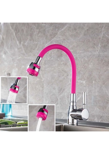 Oynar Başlıklı Tasarruflu Kubar Musluk Borusu ve Başlığı Pembe (5314)