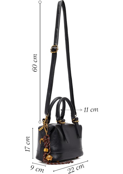 Kadın Siyah Uzun Askılı Mini Kol Çantası 25WBD266118 fiyatları