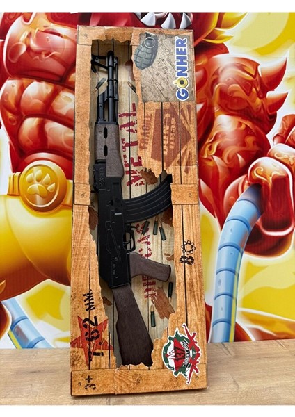 Kapsül Patlatan AK47 Metal Tüfek Oyuncak 70CM Kapsül Patlatan Silah Keleş Full Metal