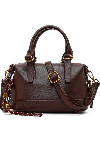 Kadın Kahverengi Uzun Askılı Mini Kol Çantası 25WBD266118