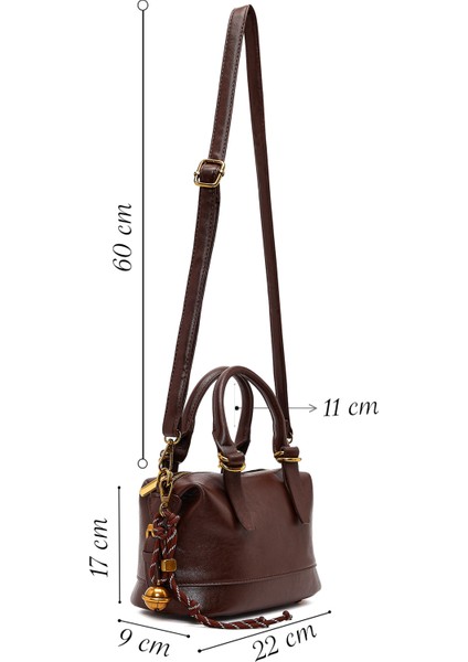 Kadın Kahverengi Uzun Askılı Mini Kol Çantası 25WBD266118 fiyatları