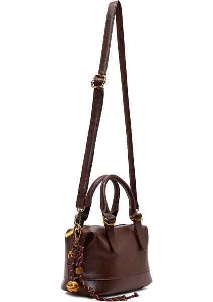 Kadın Kahverengi Uzun Askılı Mini Kol Çantası 25WBD266118