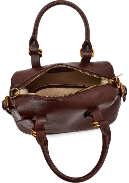 Kadın Kahverengi Uzun Askılı Mini Kol Çantası 25WBD266118