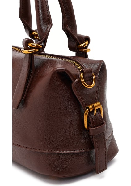 Kadın Kahverengi Uzun Askılı Mini Kol Çantası 25WBD266118