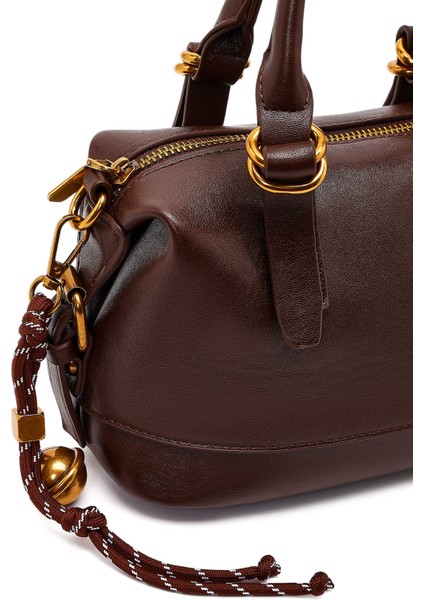 Kadın Kahverengi Uzun Askılı Mini Kol Çantası 25WBD266118