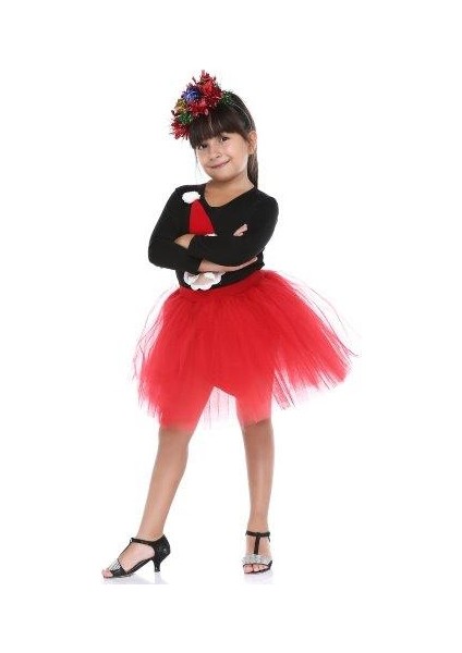 Kız Çocuk Kırmızı Tütülü Noel Yılbaşı Kostümü fiyatları