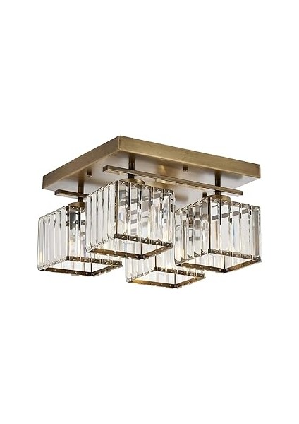 Avonni AV-60230-4E Eskitme Kaplama Avize E27 Metal Kristal 40X40CM