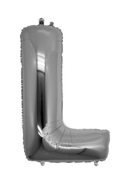 L Harfi Gümüş Folyo Balon