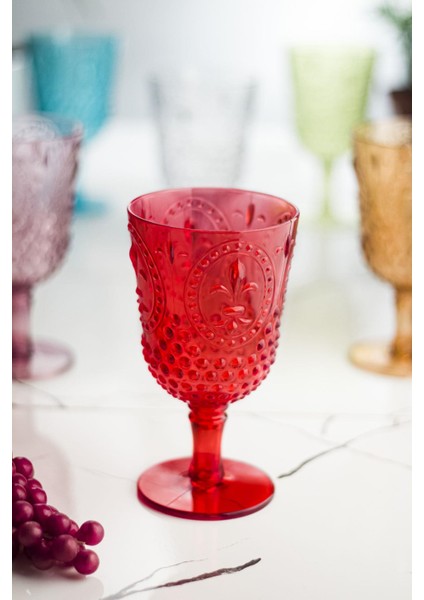 Akrilik Renkli 6'lı Kadeh & Su Meşrubat Kahve Yanı Bardağı 450 ml ( Cam Değildir ) fırsatları