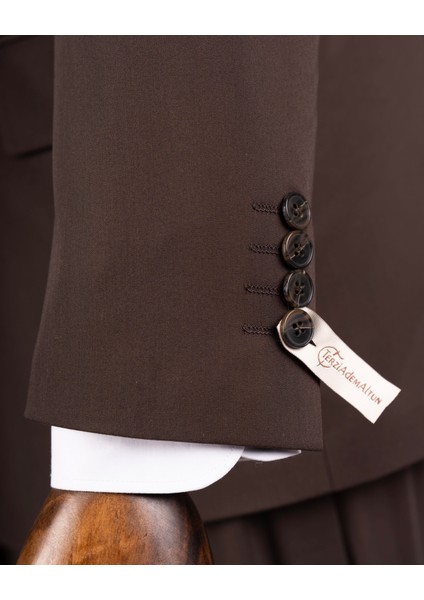 Italyan Stil Slim Fit 4 Drop Ceket Pantolon Takım Elbise Kahverengi T14775 fırsatları