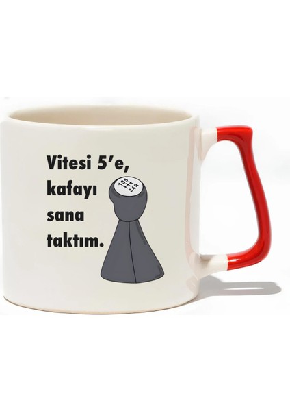 Vitesi 5'e Kafayı Sana Taktım Lüks Kupa - Hediye Seramik Kupa